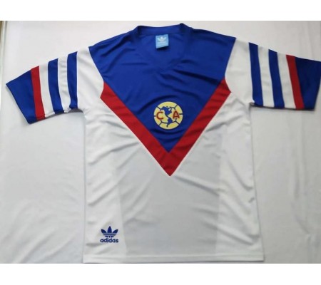 Club America 86/87 Away White&Blue Soccer Jersey